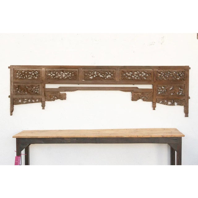 Antique Carved Lattice Wood Oriental Panel For Sale In Los Angeles - Image 6 of 7