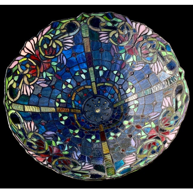 Antique Art Nouveau Table Lamp With Leaded Glass Shade, 1909 For Sale - Image 9 of 13