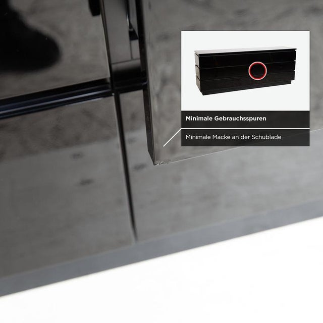 Cube Sideboard with Drawers in Black High Gloss Wood from Interlübke For Sale - Image 5 of 12