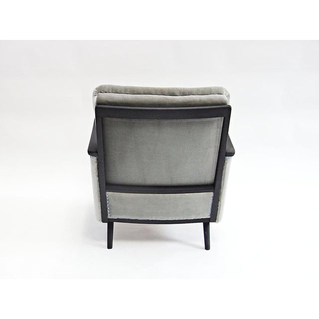 Wood Carlo Armchair in Velvet with Spring Core Cushions For Sale - Image 7 of 18