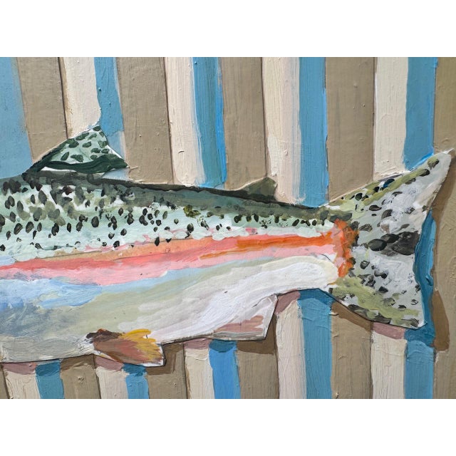 Paper Rainbow Trout Acrylic Painting For Sale - Image 7 of 11