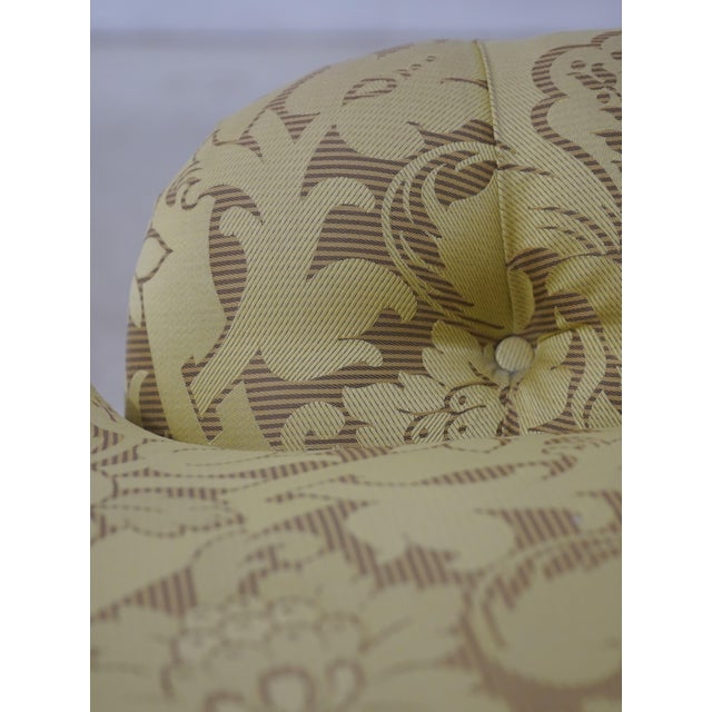 Yellow Hickory Chair Co Quality Damask Upholstered Swivel Club Chair For Sale - Image 8 of 18