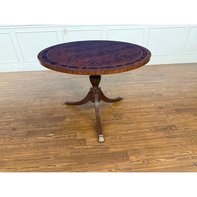 Round Mahogany Georgian Style Foyer/Breakfast/Game Table by Leighton Hall - Showroom Sample For Sale In Atlanta - Image 6 of 12