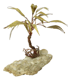 Copper Palm Tree on Rock Sculpture by Daniel Dhaeseleer, 1970s