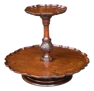 Mahogany 2-Tier Revolving Lazy Susan, 1850s