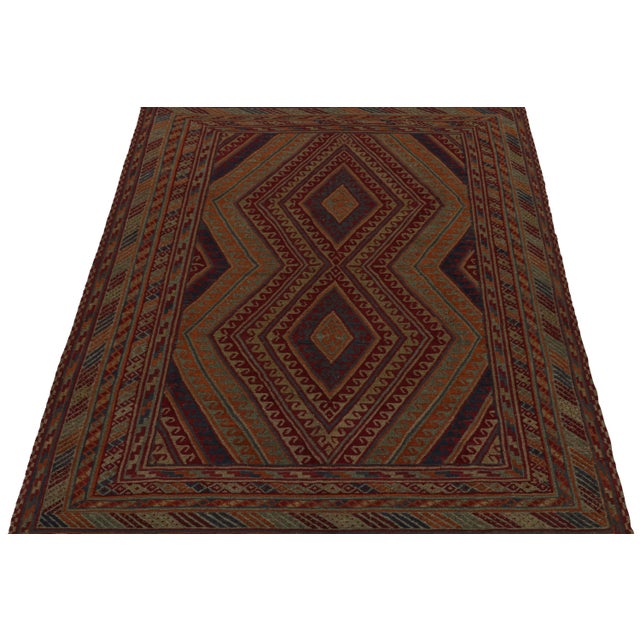 Tribal 1950s Vintage Baluch Rug in Gold, Blue, Red & Green Patterns, From Rug & Kilim For Sale - Image 3 of 7