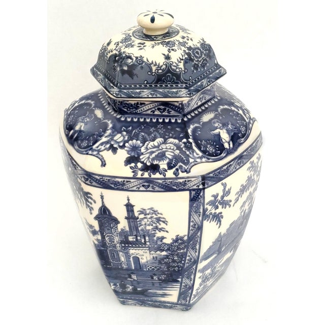 Blue Ginger Temple Jar Staffordshire Style For Sale - Image 8 of 12