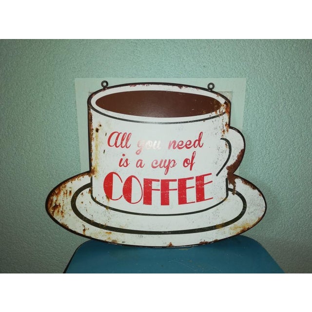 Vintage Coffee Advertising Sign For Sale - Image 4 of 5