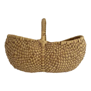 1980s Vintage Hand Woven Buttocks Basket