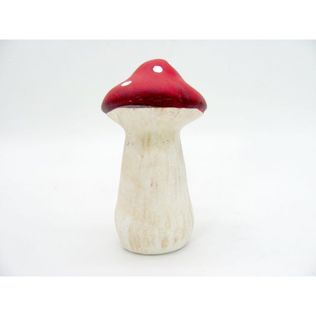 Studio Pottery Hand Painted Ceramic Mushroom Red Cap With White Polka Dots For Sale - Image 4 of 6