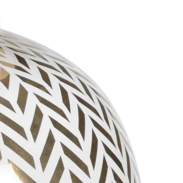 White Glazed Ceramic With Metallic Gold Details-Gloss Finish, Designed By Claire Bell. Clean with a dry cloth