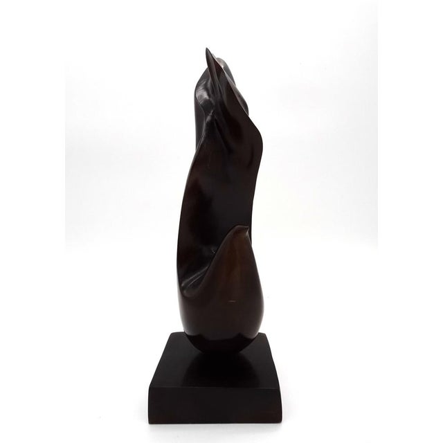 Wood Vintage Organic Abstract Mahogany Wood Carved Sculpture, 1970s For Sale - Image 7 of 11
