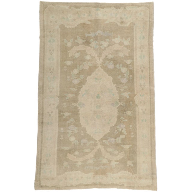 Vintage Turkish Oushak Rug - 05'00 X 08'00 For Sale - Image 10 of 10