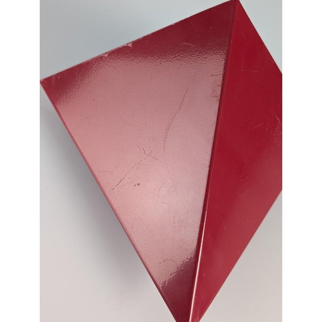 Red Red Metal Geometric Wall Lights, 1970s, Set of 2 For Sale - Image 8 of 10