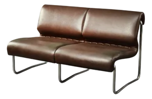 Mid-Century Modern German 2-Seater Brown Steel Frame Lounge Sofa, 1970s