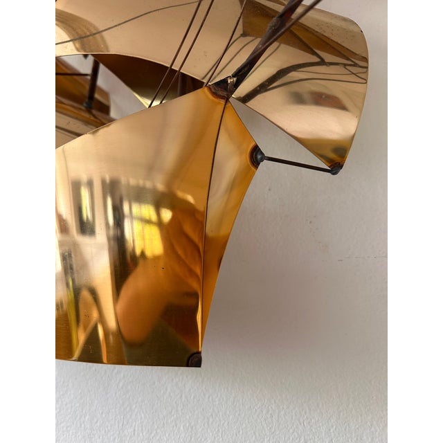 John DeMott Brutalist Metal and Brass Sailing Ship Wall Sculpture For Sale - Image 11 of 13
