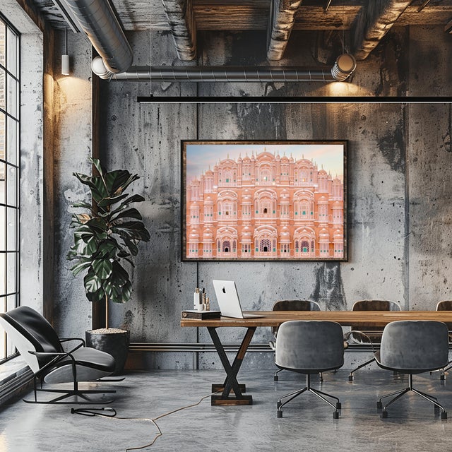2020s Hawa Mahal II – Iconic Jaipur Palace Architectural Fine Art Print 40" X 60" For Sale - Image 5 of 5