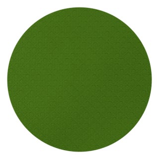 Solid Moss Vegan Leather Round Cane Placemat, Set of 4 For Sale