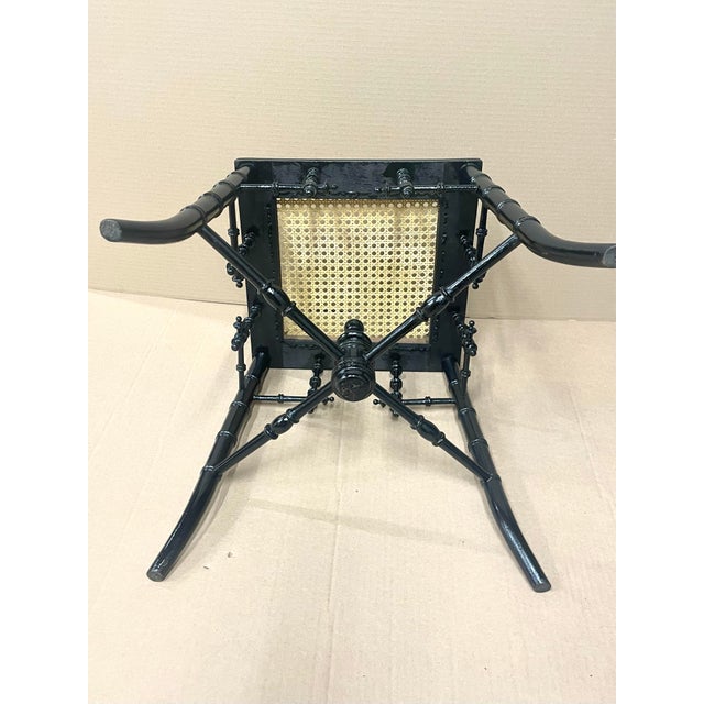 Ornamental & Decorative Materials 19th Century Aesthetic Period Napoleon III Style Turned Faux Bamboo Stool For Sale - Image 7 of 9