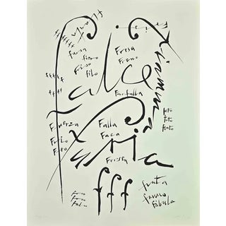 Rafael Alberti, Letter F, Lithograph, 1972 For Sale