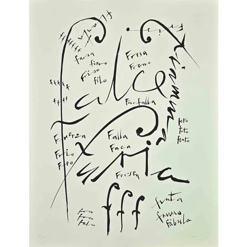 Rafael Alberti, Letter F, Lithograph, 1972 For Sale