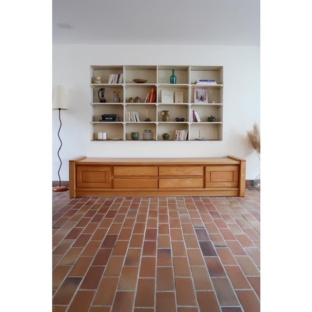 Long Low Sideboard Bench in Elm by Camif, France, 1970s For Sale - Image 18 of 18