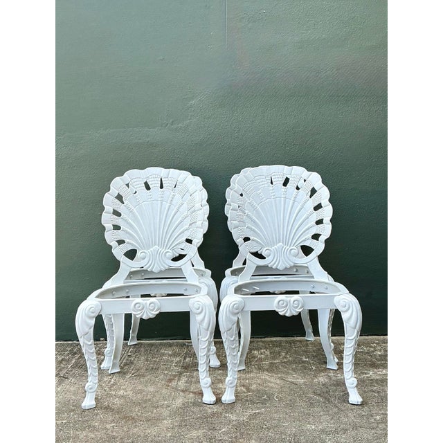 Vintage Regency Cast Aluminum Dining Chairs - Set of 4 For Sale - Image 9 of 12