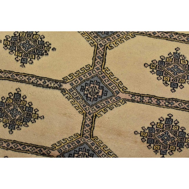 Textile Bokhara Jaldar Rug 5’2” X 8’2” Beige Wool Tribal Hand-Knotted Oriental Carpet For Sale - Image 7 of 12