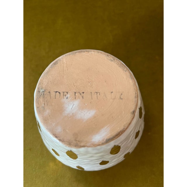 Mid 20th Century Aldo Londi for Bitossi Feather Plume Ceramic Marmalade Pot and Pedestal Bowl Set- 2 Pieces For Sale - Image 10 of 13