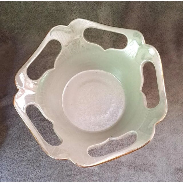 Vintage Chinese Porcelain Reticulated Floral Compote with Hand Grapes Decorations For Sale - Image 9 of 12