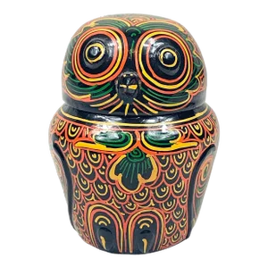 Vintage Hand Painted Lidded Owl Box