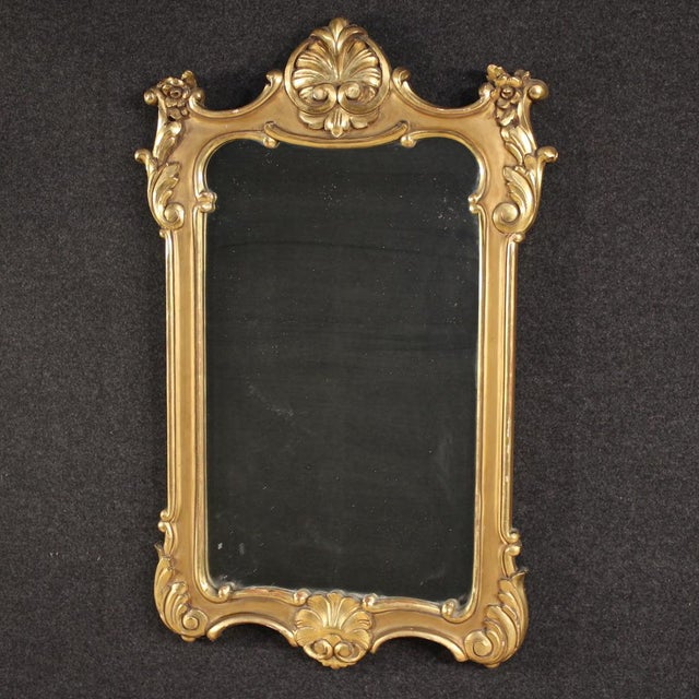 Gold 20th Century Italian Painted and Gilded Mirror, 1950s For Sale - Image 8 of 11