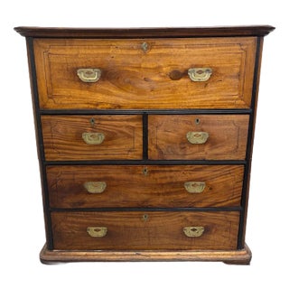 Early 19th Century Campaign Chest of Drawers Secretary Desk For Sale