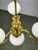 Gold Vintage Art Deco Brass and Opaline Glass Globe Chandelier, Czechoslovakia, 1930s For Sale - Image 8 of 12