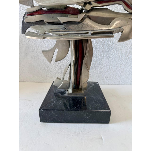 Studio Del Campo Studio Del Campo, Studio Del Campo Italian Brutalist Abstract Sculpture Steel Enamel 1978 Turin For Sale - Image 4 of 12