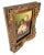 Vintage floral arrangement oil painting with carved ornate gilt-wood frame. Signed "Hanna" on lower right corner.