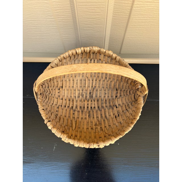 Antique American Splint Oak Basket With Handled Form, Late 19th Century For Sale - Image 12 of 13
