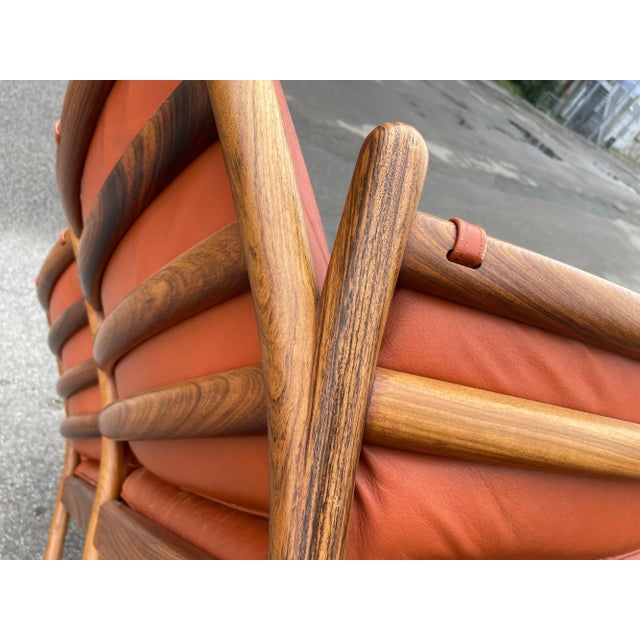 Brown Mid-Century Danish Rosewood & Leather Sofa by Illum Wikkelsø for CFC Silkeborg For Sale - Image 8 of 10