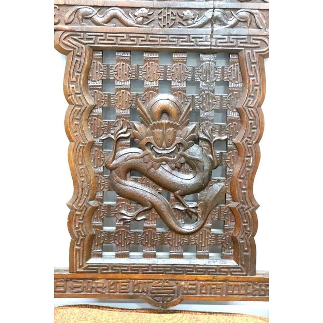 Pair of Antique Heavily Hand Carved Wooden Armchairs For Sale - Image 4 of 15