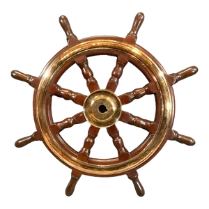 Eight Spoke Ships Wheel with Solid Brass