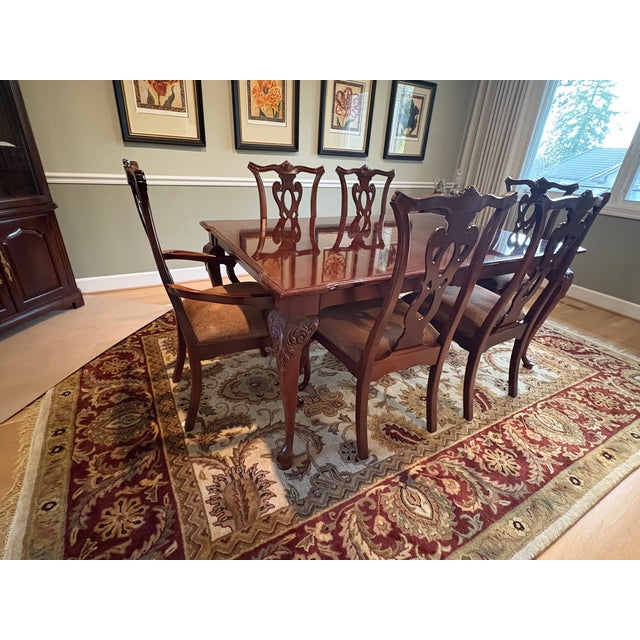 Styled After Thomasville Collector's Cherry Dining Table and Chairs For Sale In Portland, OR - Image 6 of 15