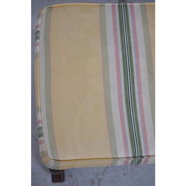 Brown English Regency Six-Leg Mahogany Upholstered Window Bench For Sale - Image 8 of 12