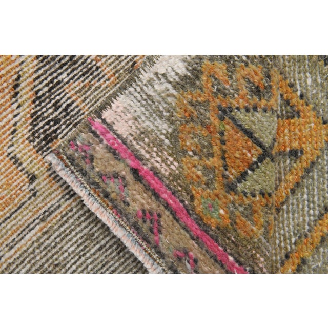 1970s Turkish Hand-Knotted Wool Cotton Orange Runner Rug For Sale In San Francisco - Image 6 of 12