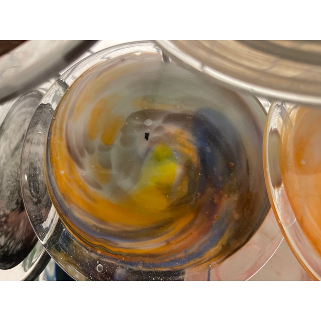 Large Space Age Murano Disc Glass Chandelier, 1970s For Sale - Image 12 of 14