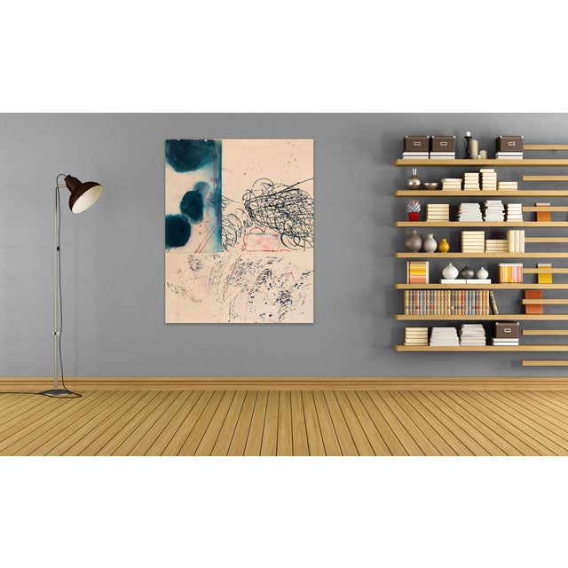 Contemporary Abstract Acrylic on Unstretched Canvas Painting "You and My Nerve" by Johanna