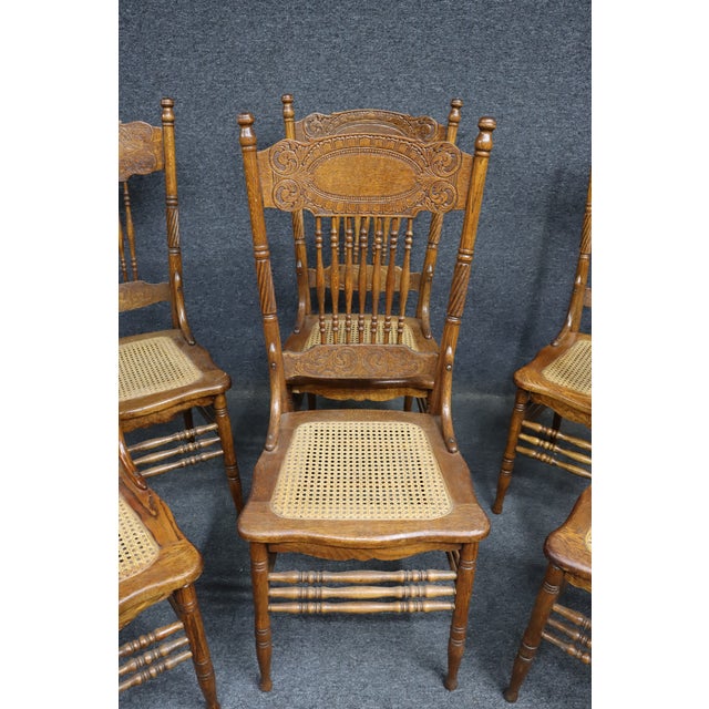 Early 20th Century Set of 4 Larkin No. 1 Press Back Quarter Sawn Oak Side Chairs For Sale - Image 5 of 15