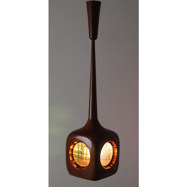Mid-Century Modern Hanging Lamp with Stained Glass Panels, 1960s For Sale - Image 15 of 17