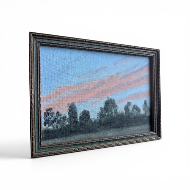 Original Sunset Cotton Candy Skies Landscape Painting Framed For Sale - Image 4 of 5