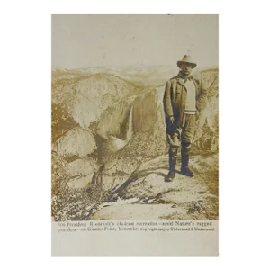 Antique 1904 Photograph Teddy Roosevelt Yosemite Postcard