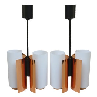 Copper & Glass Ceiling Lights from Cosack, 1960s, Set of 2 For Sale